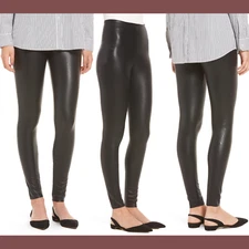 NEW $118 Commando Perfect Control Faux Leather Leggings Black [SZ XL  ] #K634