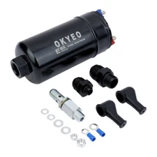 OKYEO New 380LPH Inline External Fuel Pump 10AN Inlet + Check Vavle 8AN Outlet
