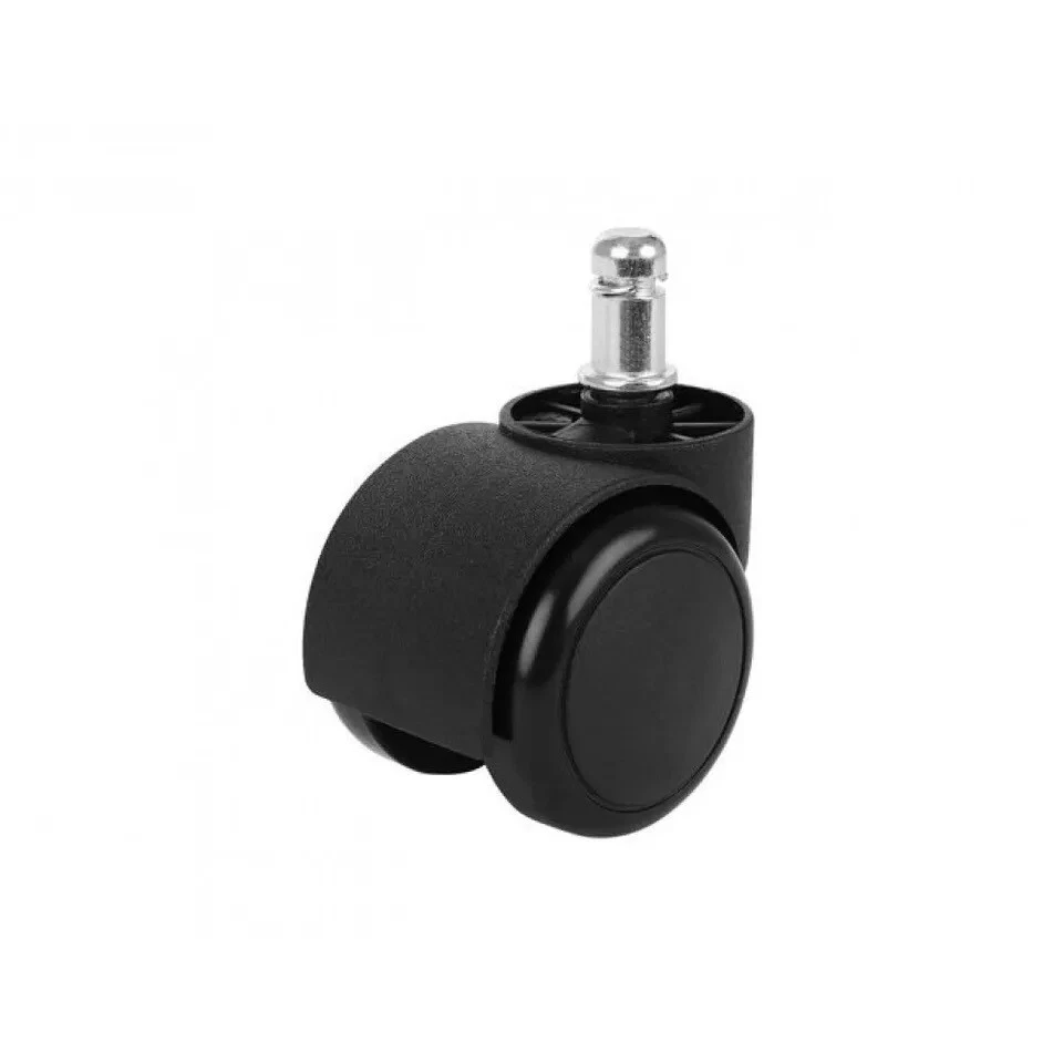 Yinpecly Ruote In Gomma Rigide Non Girevoli Per Sedia Ufficio - Diametro 25 Mm, Montaggio A Piastra, Colore Nero - 2