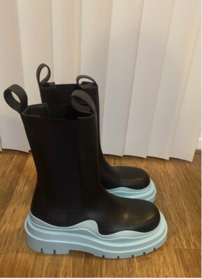 Bottega Veneta Tire Chelsea Boots Blue Size 39/US 8.5