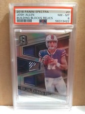 Josh Allen RC  2018 Panini Spectra Building Blocks /99 PSA 8 3 Color Patch Bills
