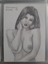 NUDE PENCIL/CHARCOAL ACEO SKETCH ART CARD ACEO PSC BY KENNEDY