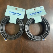 Lot Of 2 - 50ft Quad-Shield Coax Cables Quad-Shield RG6 Black New In Box 
