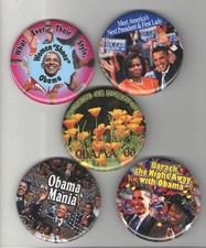 5 Barack OBAMA pin Campaign pinback