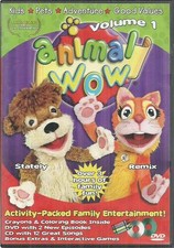 Animal Wow Volume 1 DVD and CD with crayons and coloring book New