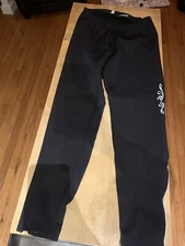 Women's NOVARA Cycling Pants Padded Ankle Zip Black Tights Nylon Blend Size M