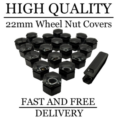 22 mm schwarz Radmutter Bolzenabdeckungen x 20 für Hummer H2 (2002-10)