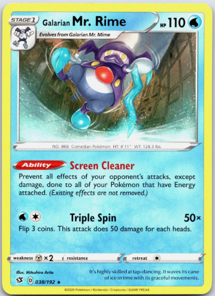 Pokemon - Galarian Mr. Rime - 038/192 - Rare - REBEL CLASH - NM/M
