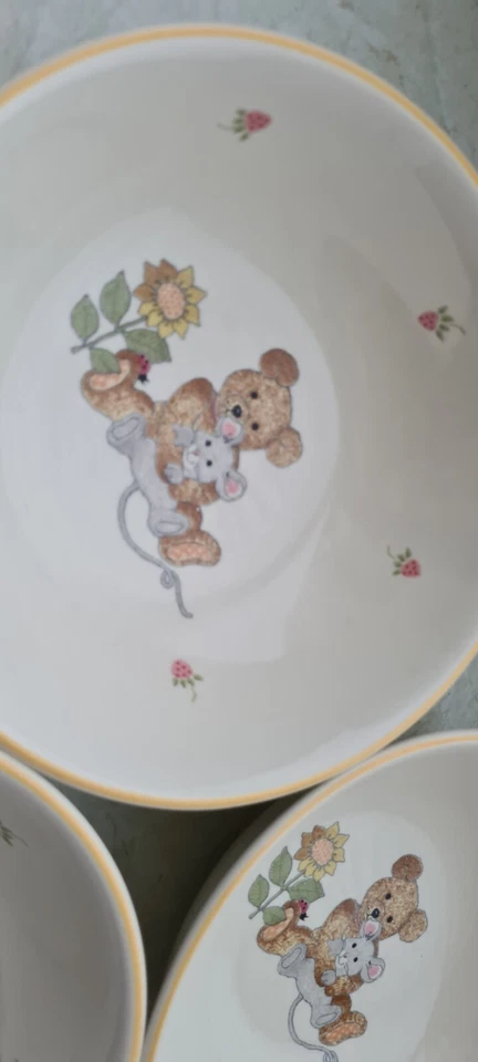 3 Schüsseln Mikasa Teddy Japan Bär Geschirr Kinder Schale Vintage Retro Ramen - Bild 4 von 4