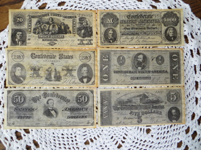 Reproduction Confederate Currency Set C | eBay
