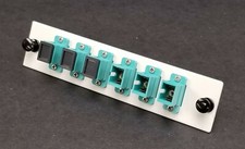 Fiber OpticAL SC OM3/OM4 6 Port Adapter Panel Strip - LGX Fiber Panel