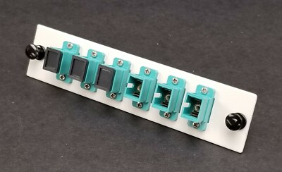 Fiber OpticAL SC OM3/OM4 6 Port Adapter Panel Strip - LGX Fiber Panel