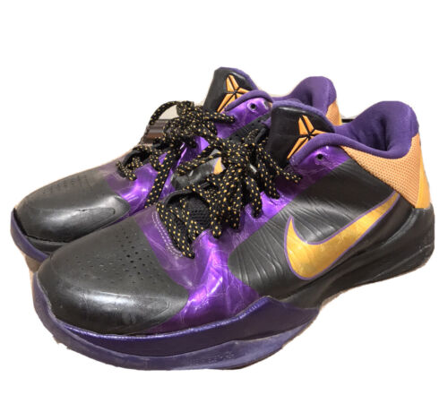 RARE Nike Zoom Kobe V 5 Lakers Away Del Sol Basketball 386429-071 Men’s Sz 8
