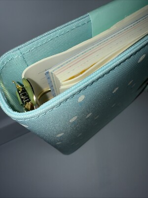 Kikki.k プランナー Kikki K Blue Textured Leather Large Personal Planner Size A5