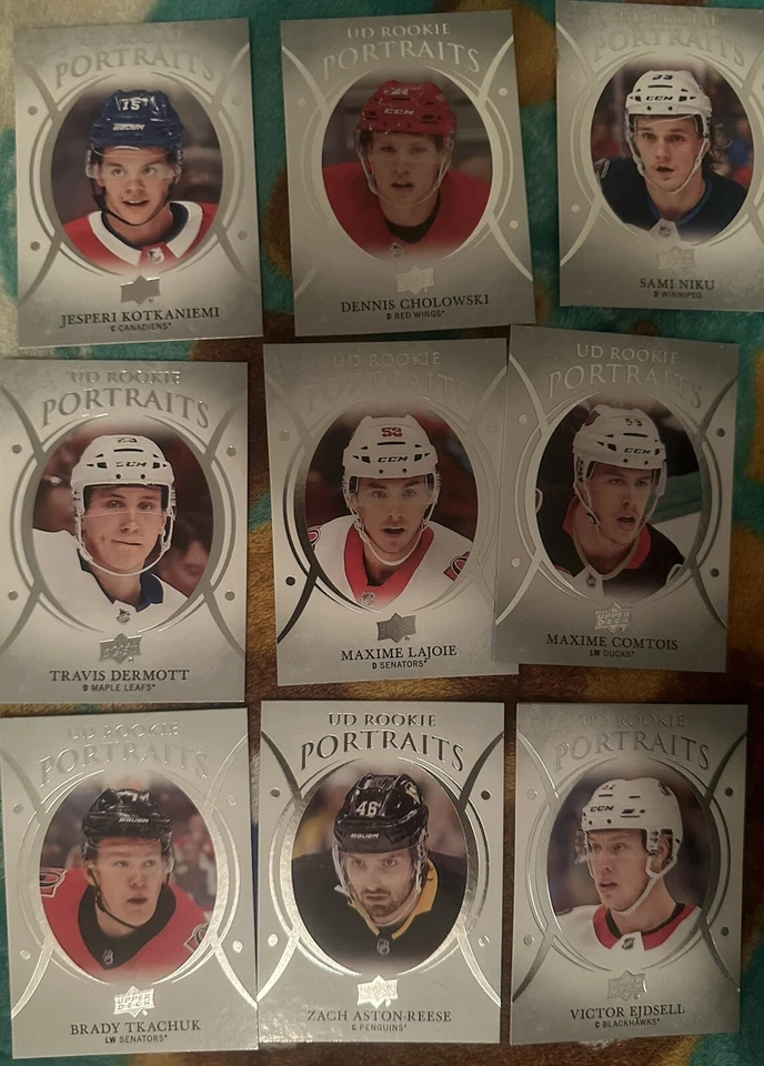 2018-2019 Upper Deck Ud Portraits Rookie Lot 9 Kotkaniemi,tkachuck,comtois,niku - Photo 1/1