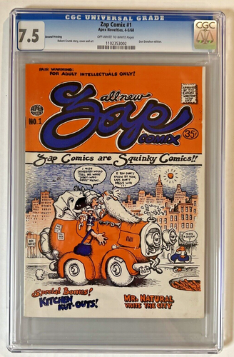 ZAP COMIX #1 CGC 7.5 APEX DON DONAHUE 2ND PRINTING ROBERT CRUMB 1968