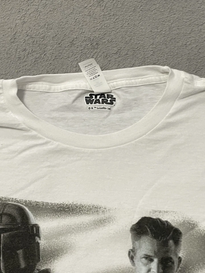 Camiseta Star Wars The Mandalorian Para Hombre Talla 3XL Blanca Manga Corta Foto 4 de 4
