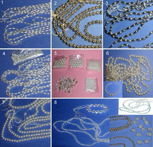 Pearl Beads Strands Assorted Gold Silver Craft 117X CLOSEOUT
