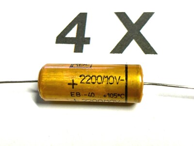 2200uF, 10V, 105°, axial, 2200µF, -10%- +50%, Roederstein, EB Serie, 4 Stück