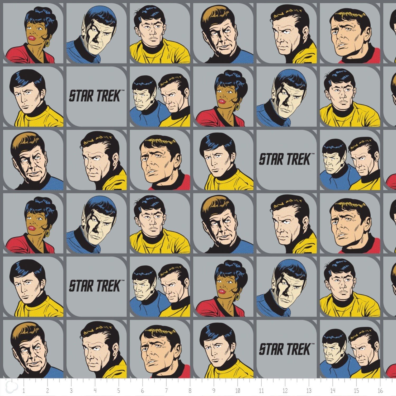 Star Trek SciFi Print 100% Cotton Fabric 1 yd plus 24 x 33 inches 1960s TV show