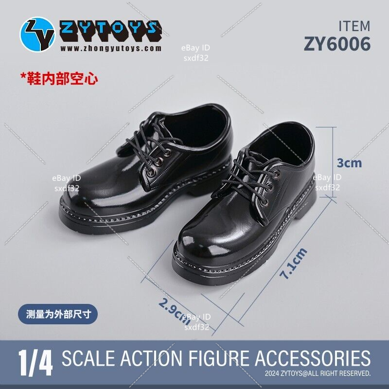 1/4 ZYTOYS ZY6006 Female Black PVC Hollow Shoes Model Fit 18