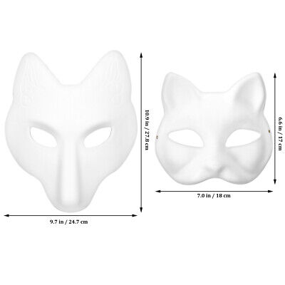 1 pcs blank fox mask Lovely Universal Creative Blank Therian Mask