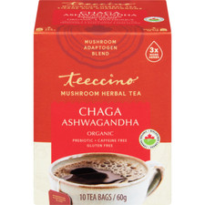 2-Pack Teeccino Mushroom Herbal Tea Chaga Ashwagandha Organic