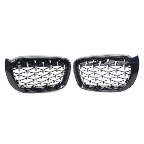 Front Kidney Grille Grill Diamond Meteor Style For 2014-2017 BMW X4 F26 X3 F25 - Picture 4 of 11