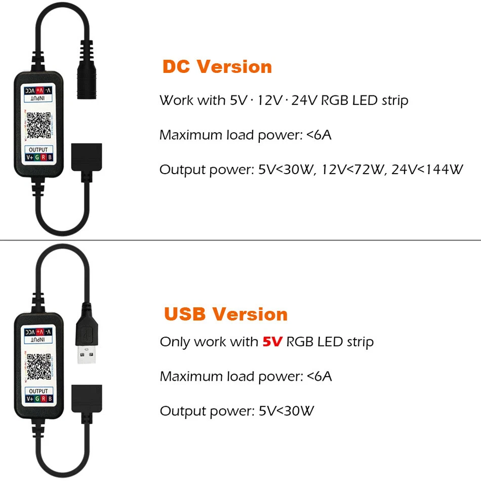 RGB Controller Wireless Bluetooth-compatible Dimmer For RGB LED Strip Light - Image 4 of 4