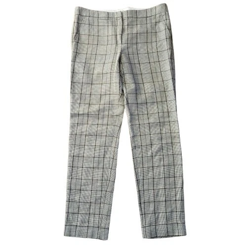 Armani Collezioni plaid trousers linen wool cotton straight fit size 8