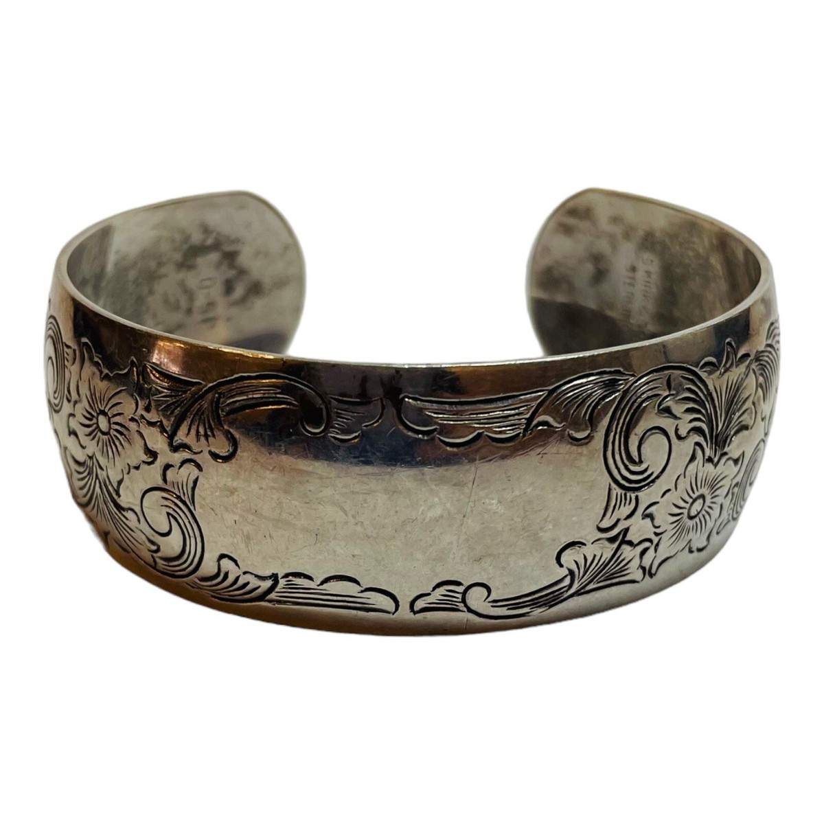 S. Kirk and Son Sterling 925 Silver Floral Cuff Bracelet 7 S. Kirk and Son Sterling 925 Silver Floral Cuff Bracelet 7
