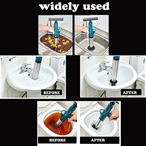 Air Toilet Drain Blaster Plunger Powerful Manual High Pressure Dredge Plumbing - Picture 6 of 7
