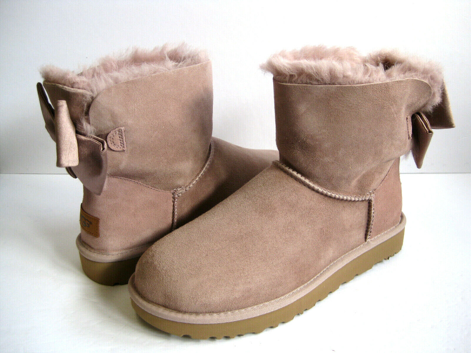 UGG MINI BAILEY BOW II GLAM WOMEN BOOTS SUEDE DUST US 5 /UK 3 /EU