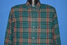 vtg 50s PENNEY'S TOWNCRAFT WOOL SHADOW PLAID SQUARE BOTTOM ROCKABILLY SHIRT M