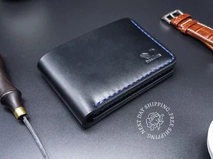 Handmade Leather Wallet, Full Grain Leather Bifold Wallet Premium Quality w/RFID