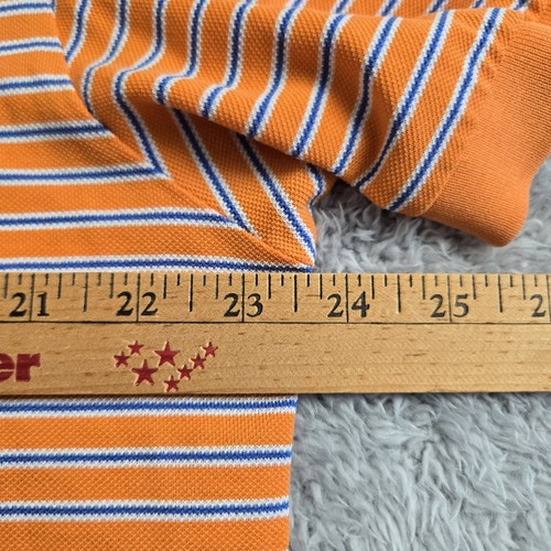 Polo by Ralph Lauren Men's Sz Large Orange Blue Short Sleeve Shirt Polo Golf - Picture 5 of 7