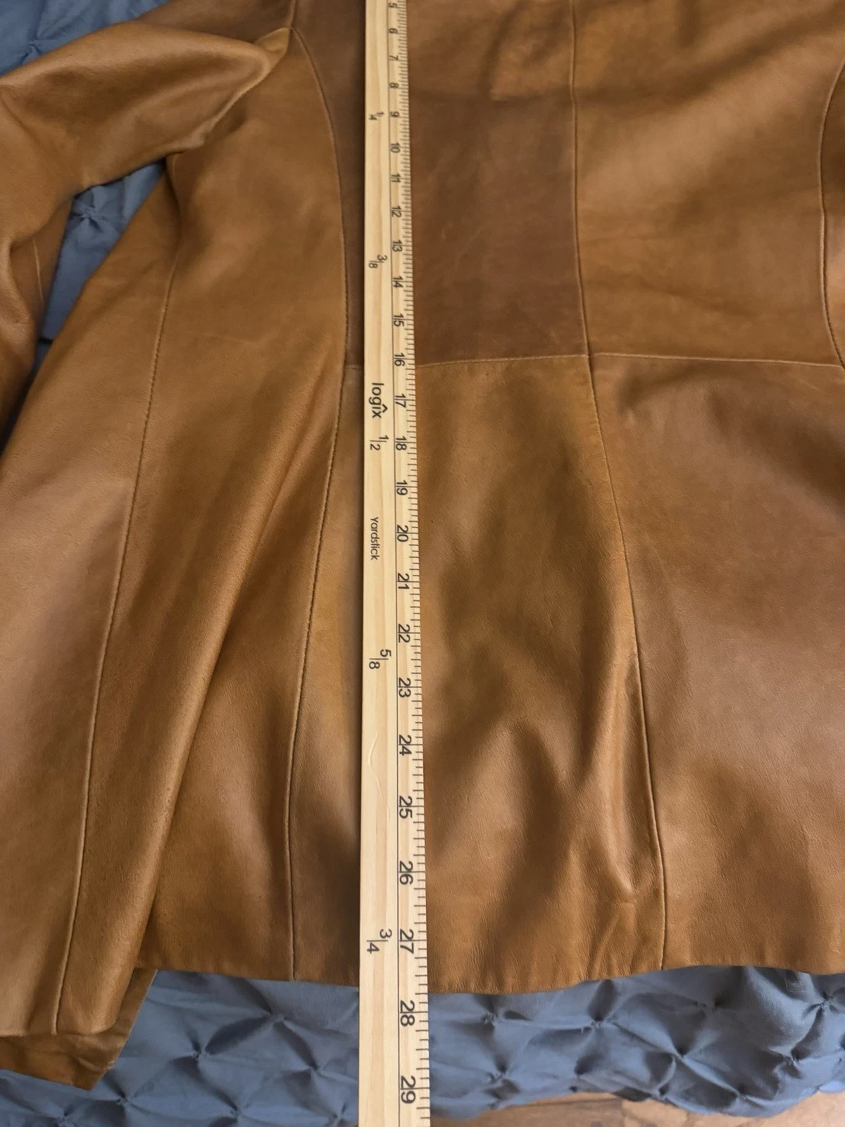 Italian Leather Men’s Vera Pelle Firenze Leather Jacket Brown HTF Size 46 image 10