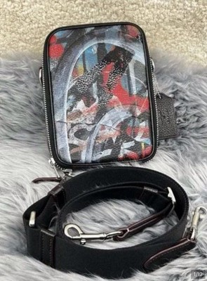 Coach X Mint & Serf Stanton Graffiti Crossbody Bag Leather Zip