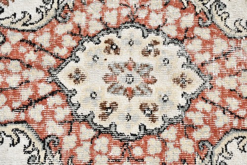 Turkish Rug, Area 5,6x6,2 ft Vintage Rug, Brown Oriental Wool Rug - Picture 7 of 10