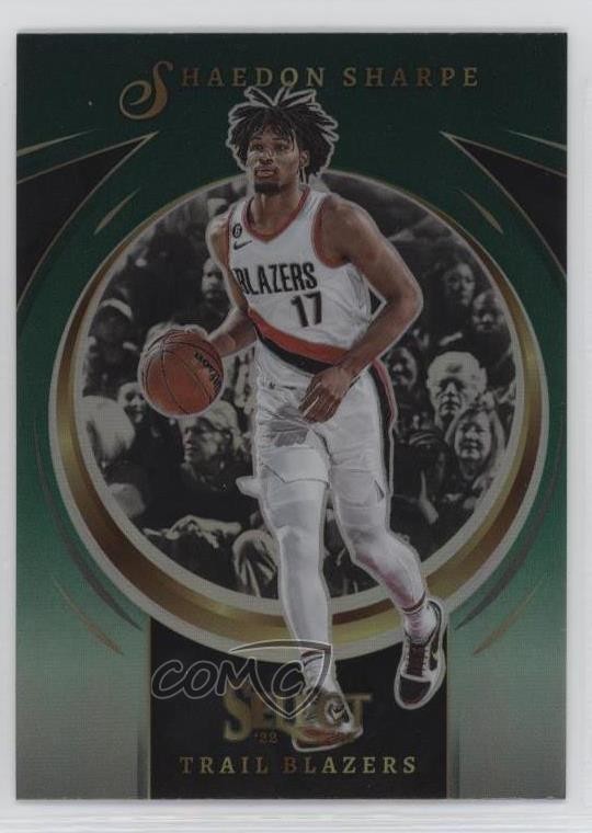 2022-23 Panini Select Select Certified Green Prizm Shaedon Sharpe #1 2y0