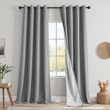 Curtain 100 opaque curtains with eyelets blackout curtains linen blend...