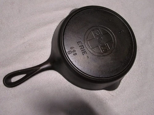 Antique GRISWOLD Cast Iron SKILLET Frying Pan # 6 LARGE SLANT LOGO