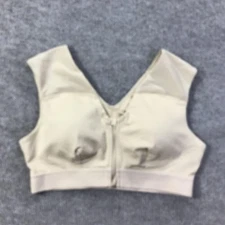Tommie Copper Sports Bra Womens XL Beige Shoulder Support Compression Gym Top