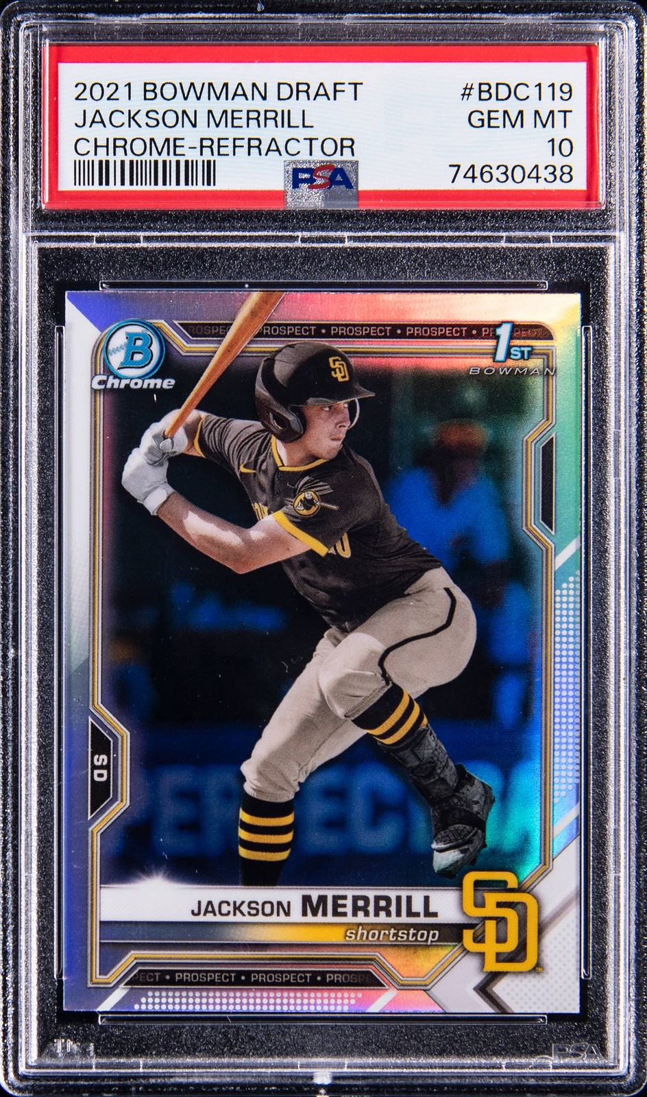2021 Bowman Draft Chrome Refractor #BDC119 Jackson Merrill Rookie Card - PS