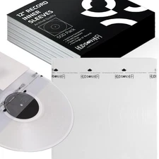 Hudson Hi-Fi Anti-Static Vinyl Record Inner Sleeves - 500, Transparent 