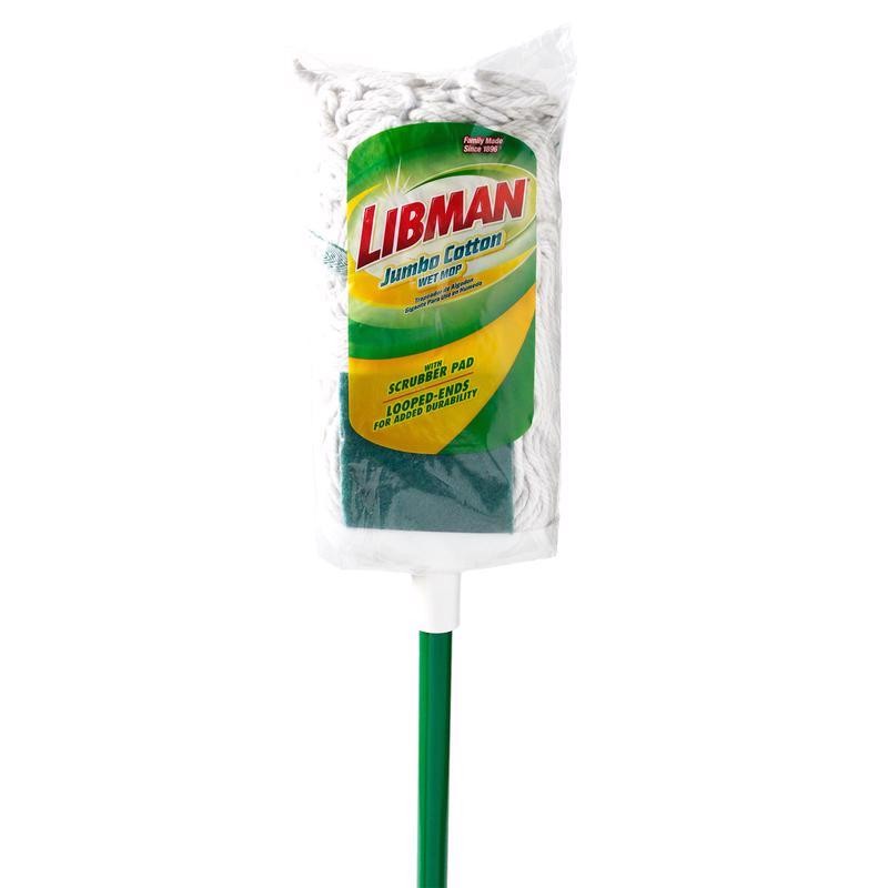 Libman 121 44.5 in. Handle Cotton Looped Ends Wet Mop 58.75 L in. (Pack of 6)