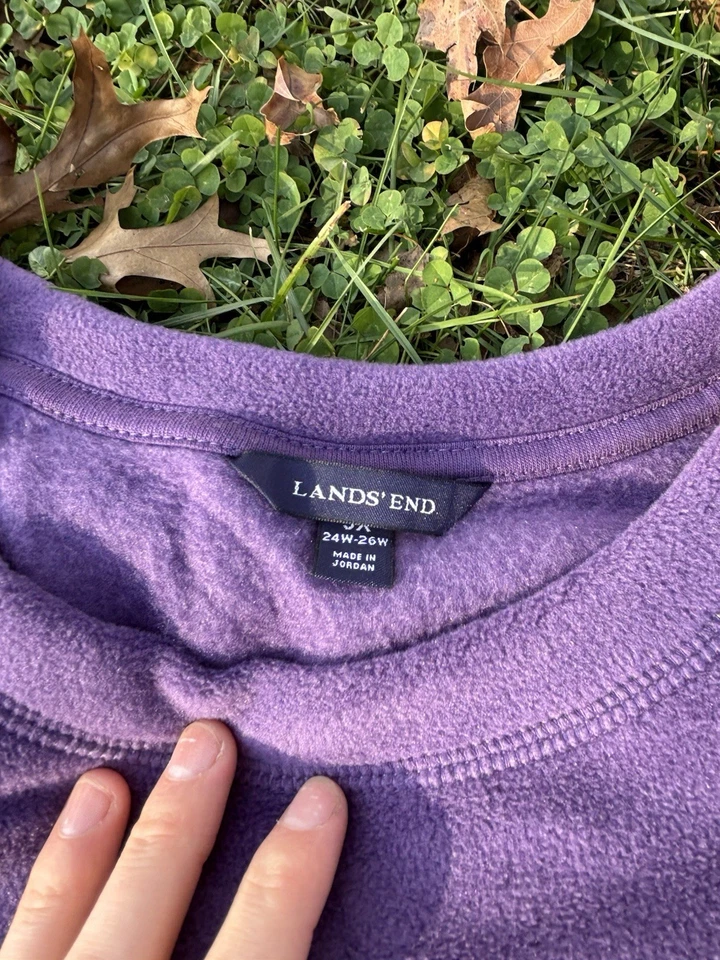 Land's End 3x Purple oversized pullover sweater comfortable fluffy cozy comfy - Image 2 of 4