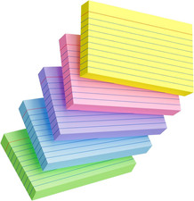 Index Cards 3x5 Inch, 250sheets, Flash Cards,Ruled Lined Colored Note Cards Pape
