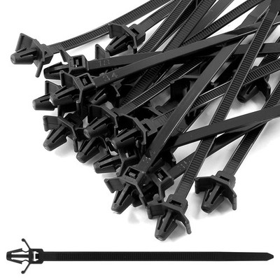 50 Pcs Black Nylon Push Mount Cable Zip Tie,120mm / 4.7Inch Arrow Push Mount ...