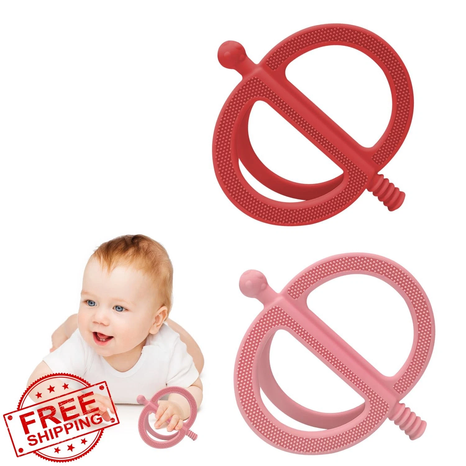 CFTONE teething toy Red+Pink
